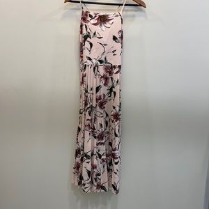 Pink floral maxi dress